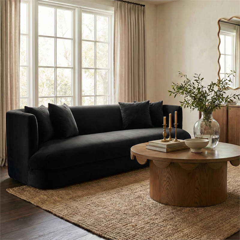 Meridian Furniture Alder Black Velvet Sofa
