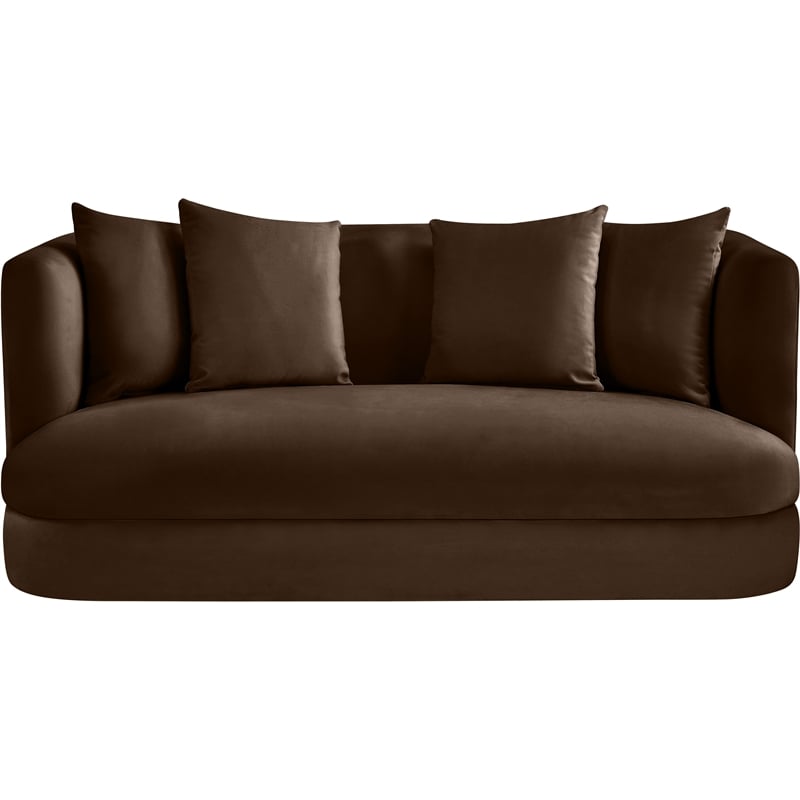 Meridian Furniture Alder Brown Velvet Loveseat