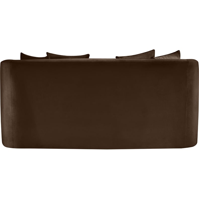 Meridian Furniture Alder Brown Velvet Loveseat