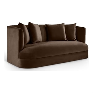 Meridian Furniture Alder Brown Velvet Loveseat