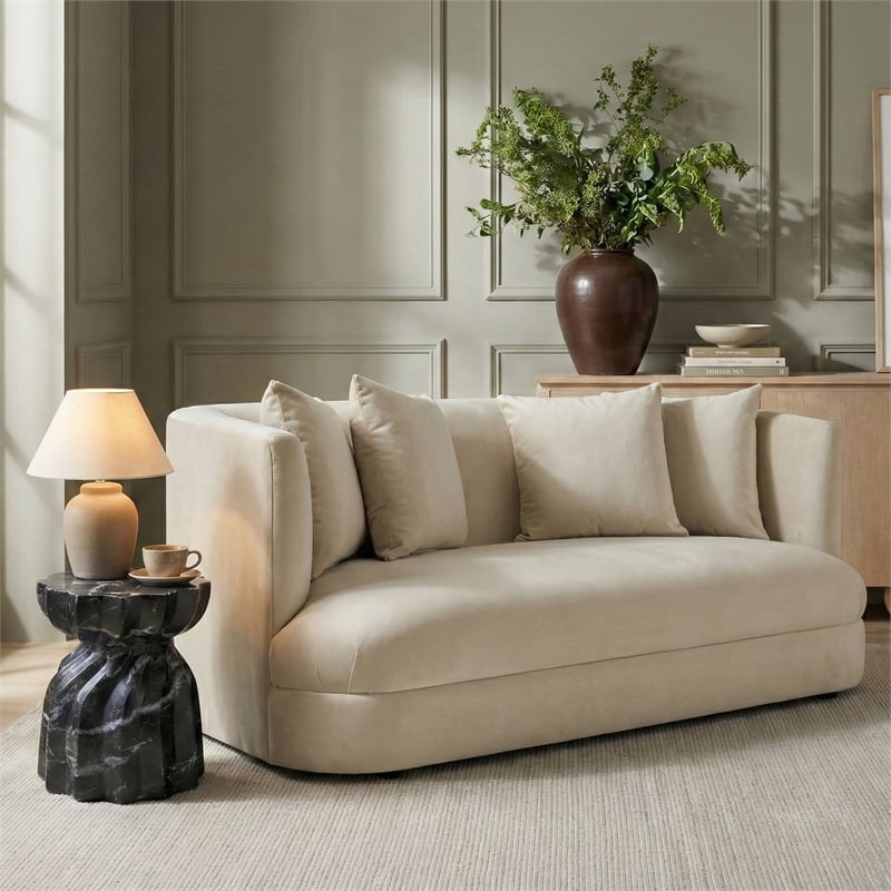 Meridian Furniture Alder Cream Velvet Loveseat