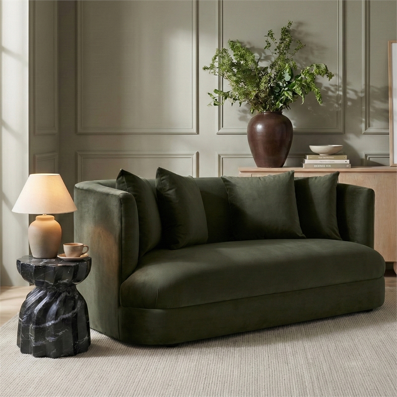 Meridian Furniture Alder Green Velvet Loveseat
