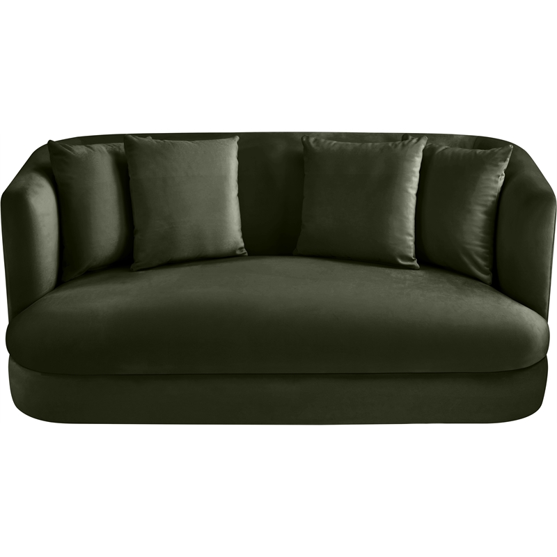 Meridian Furniture Alder Green Velvet Loveseat