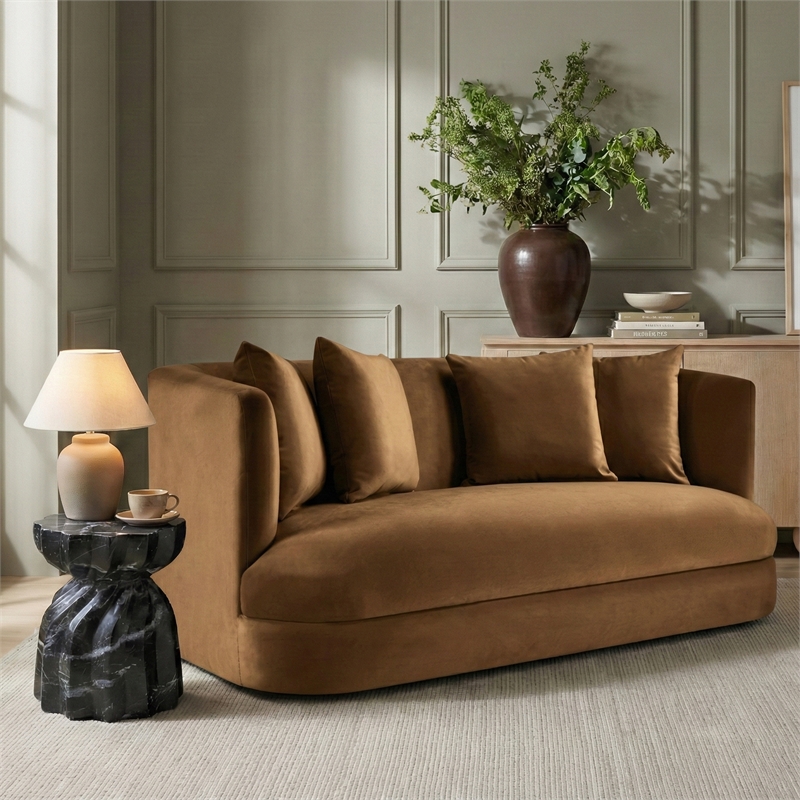 Meridian Furniture Alder Saddle Velvet Loveseat
