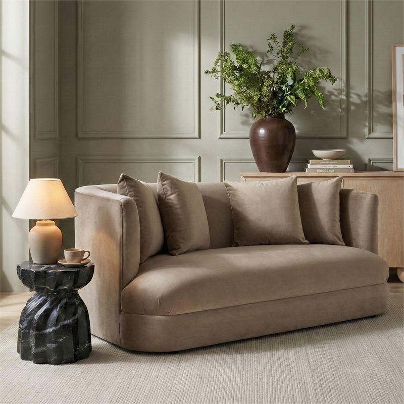 Meridian Furniture Alder Taupe Velvet Loveseat