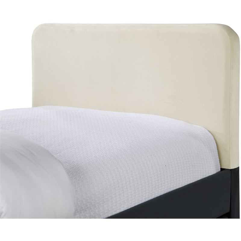 Meridian Furniture Ivy Black Velvet Twin Trundle/Storage Bed