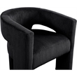 Meridian Furniture Riz Black Microsuede Corduroy Accent/Dining Chair