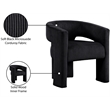 Meridian Furniture Riz Black Microsuede Corduroy Accent/Dining Chair