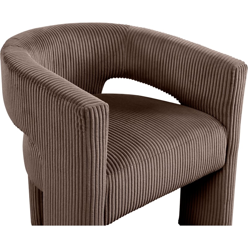 Meridian Furniture Riz Brown Microsuede Corduroy Accent/Dining Chair