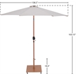 Meridian Furniture Fiji Beige Polyester Patio Umbrella with Base Set