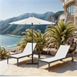 Meridian Furniture Fiji White Polyester Patio Umbrella