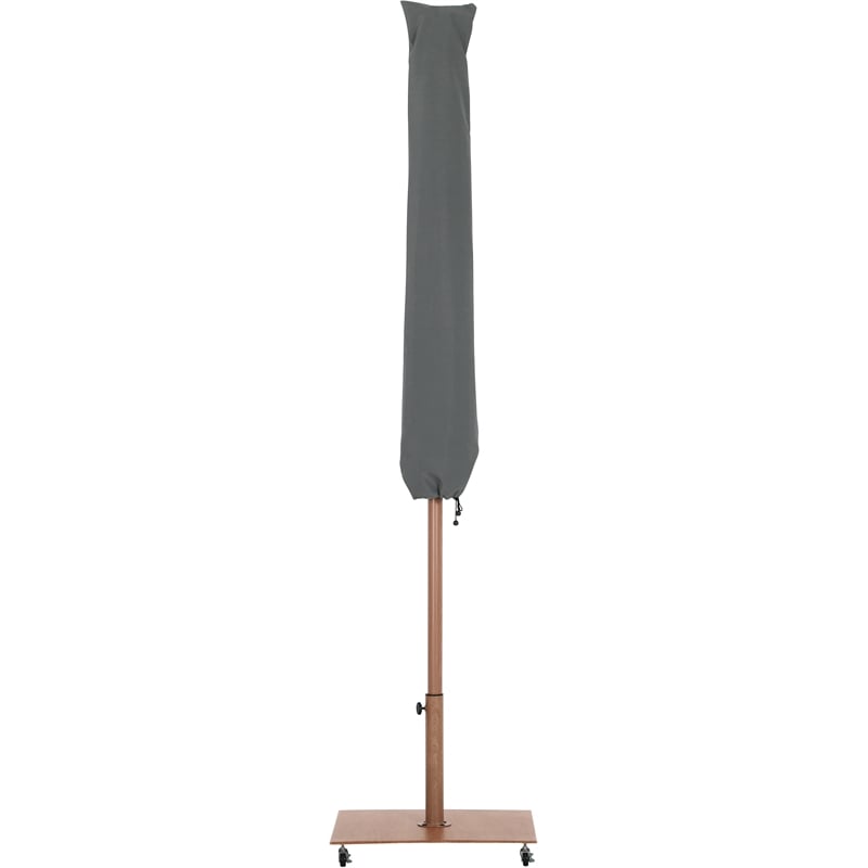 Meridian Furniture Amalfi Black Polyester Patio Umbrella with Base Set