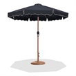 Meridian Furniture Amalfi Black Polyester Patio Umbrella with Base Set