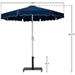 Meridian Furniture Amalfi Navy Polyester Patio Umbrella with Base Set