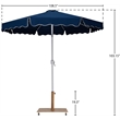 Meridian Furniture Amalfi Navy Polyester Patio Umbrella with Base Set