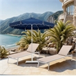 Meridian Furniture Amalfi Navy Polyester Patio Umbrella with Base Set