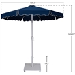 Meridian Furniture Amalfi Navy Polyester Patio Umbrella with Base Set