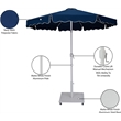Meridian Furniture Amalfi Navy Polyester Patio Umbrella with Base Set