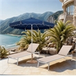 Meridian Furniture Amalfi Navy Polyester Patio Umbrella with Base Set