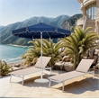 Meridian Furniture Amalfi Navy Polyester Patio Umbrella with Base Set