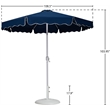 Meridian Furniture Amalfi Navy Polyester Patio Umbrella with Base Set