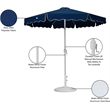 Meridian Furniture Amalfi Navy Polyester Patio Umbrella with Base Set