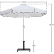 Meridian Furniture Amalfi White Polyester Patio Umbrella with Base Set