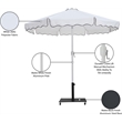 Meridian Furniture Amalfi White Polyester Patio Umbrella with Base Set