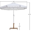 Meridian Furniture Amalfi White Polyester Patio Umbrella with Base Set