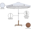 Meridian Furniture Amalfi White Polyester Patio Umbrella with Base Set
