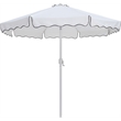 Meridian Furniture Amalfi White Polyester Patio Umbrella with Base Set