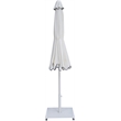Meridian Furniture Amalfi White Polyester Patio Umbrella with Base Set