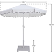 Meridian Furniture Amalfi White Polyester Patio Umbrella with Base Set