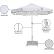 Meridian Furniture Amalfi White Polyester Patio Umbrella with Base Set