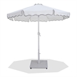 Meridian Furniture Amalfi White Polyester Patio Umbrella with Base Set