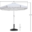 Meridian Furniture Amalfi White Polyester Patio Umbrella with Base Set