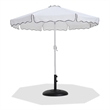 Meridian Furniture Amalfi White Polyester Patio Umbrella with Base Set