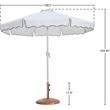 Meridian Furniture Amalfi White Polyester Patio Umbrella with Base Set