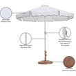 Meridian Furniture Amalfi White Polyester Patio Umbrella with Base Set