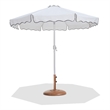 Meridian Furniture Amalfi White Polyester Patio Umbrella with Base Set