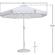 Meridian Furniture Amalfi White Polyester Patio Umbrella with Base Set
