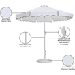 Meridian Furniture Amalfi White Polyester Patio Umbrella with Base Set