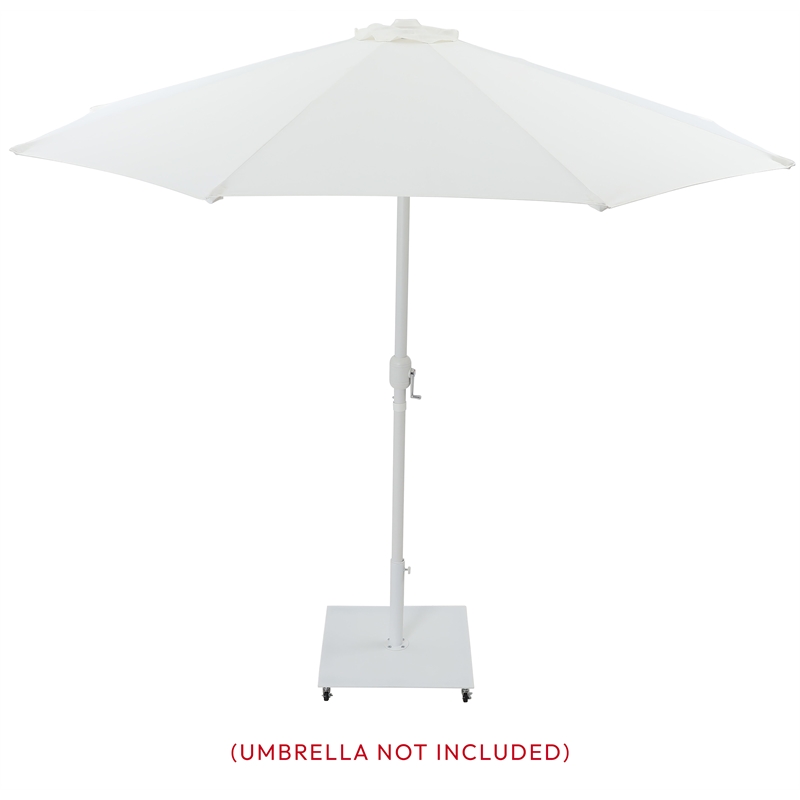 Meridian Furniture Belize White Steel Patio Umbrella Base
