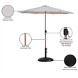 Meridian Furniture Fiji Beige Polyester Patio Umbrella with Base Set