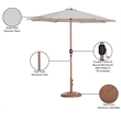 Meridian Furniture Fiji Beige Polyester Patio Umbrella with Base Set