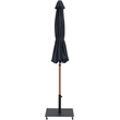 Meridian Furniture Fiji Black Polyester Patio Umbrella with Base Set