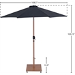 Meridian Furniture Fiji Black Polyester Patio Umbrella with Base Set
