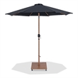 Meridian Furniture Fiji Black Polyester Patio Umbrella with Base Set