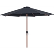 Meridian Furniture Fiji Black Polyester Patio Umbrella with Base Set