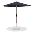 Meridian Furniture Fiji Black Polyester Patio Umbrella with Base Set